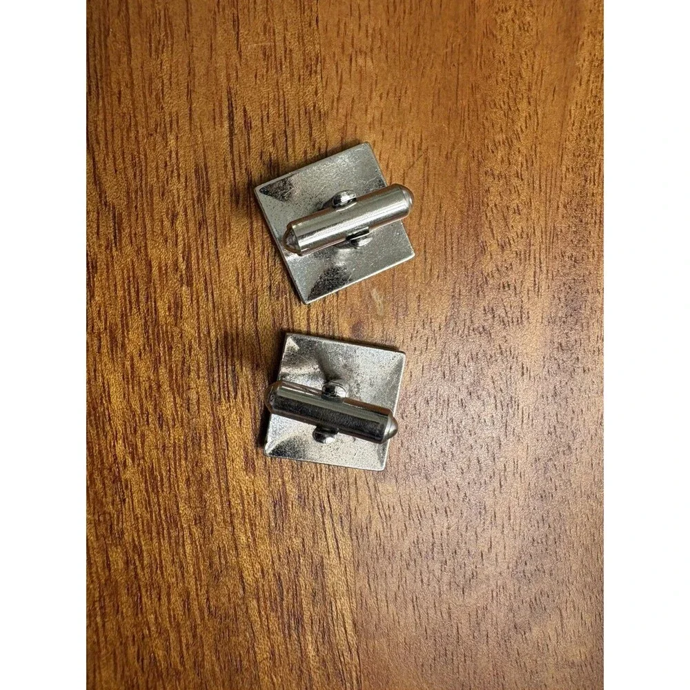 Vintage Kreisler USA Silver Plated Engraved Square Cufflinks Men’s Formal Style